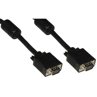 LINK VGA-monitorkabel 15-polig mannelijk/mannelijk 3 m met ferriet met 15 aangesloten draden zwart LINK VGA-monitorkabel 15-polig mannelijk/mannelijk 3 m met ferriet met 15 aangesloten draden zwart