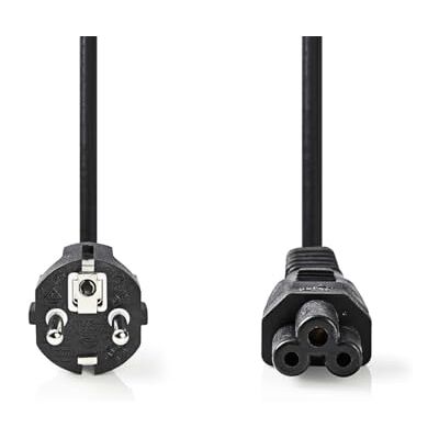NEDIS Stroomkabel geaarde stekker IEC-320-C5 recht vernikkeld 3 m rond pvc zwart etiket NEDIS Stroomkabel geaarde stekker IEC-320-C5 recht vernikkeld 3 m rond pvc zwart etiket