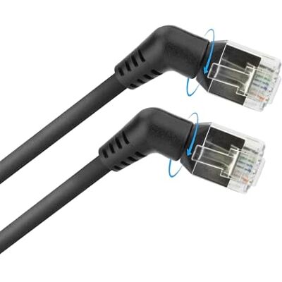 ACT CAT6A U/FTP netwerkkabel, 360 graden draaibaar, LAN-kabel, dun gehoekt, 1,5 m ACT CAT6A U/FTP netwerkkabel, 360 graden draaibaar, LAN-kabel, dun gehoekt, 1,5 m