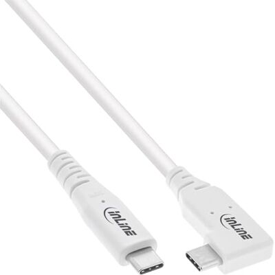 InLine USB4 kabel, 240 W, USB-C naar USB-C, eenzijdig gehoekt, PD 3.1, 40 Gbps, 8K @60Hz, Thunderbolt 3 voor monitoren, harde schijven, grafische kaarten, smartphones en meer, 2 m, wit, 35912W InLine USB4 kabel, 240 W, USB-C naar USB-C, eenzijdig gehoekt, PD 3.1, 40 Gbps, 8K @60Hz, Thunderbolt 3 voor monitoren, harde schijven, grafische kaarten, smartphones en meer, 2 m, wit, 35912W