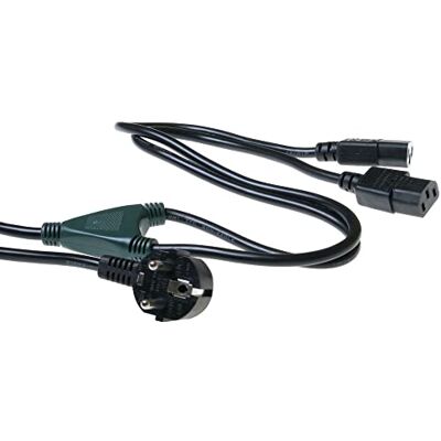 ACT Netz Y-kabel, kabel voor koude apparaten, 1,2 m, 1 x Schuko CEE 7/7 naar 2 x C13-kabel AK5055 ACT Netz Y-kabel, kabel voor koude apparaten, 1,2 m, 1 x Schuko CEE 7/7 naar 2 x C13-kabel AK5055