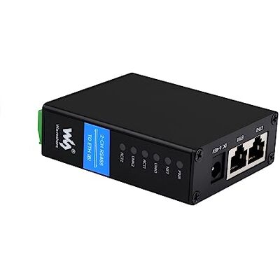 Waveshare 2-kanaals RS485 naar RJ45 Ethernet-convertermodule, industriële rail geïsoleerde seriële server, dubbelkanaals RS485, dubbele ethernetpoorten Waveshare 2-kanaals RS485 naar RJ45 Ethernet-convertermodule, industriële rail geïsoleerde seriële server, dubbelkanaals RS485, dubbele ethernetpoorten