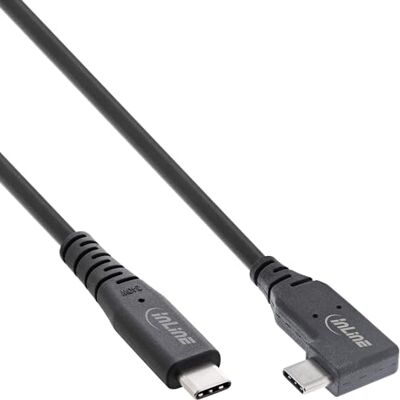 InLine ® USB4-kabel, USB-C, eenzijdig gehoekt, PD 240W, 8K60Hz, TPE, zwart, 1,5 m InLine ® USB4-kabel, USB-C, eenzijdig gehoekt, PD 240W, 8K60Hz, TPE, zwart, 1,5 m