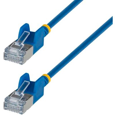 StarTech Câble Ethernet Cat6a ultra fin sans accroc FTP en cuivre nu 34 AWG Bleu 2 m StarTech Câble Ethernet Cat6a ultra fin sans accroc FTP en cuivre nu 34 AWG Bleu 2 m