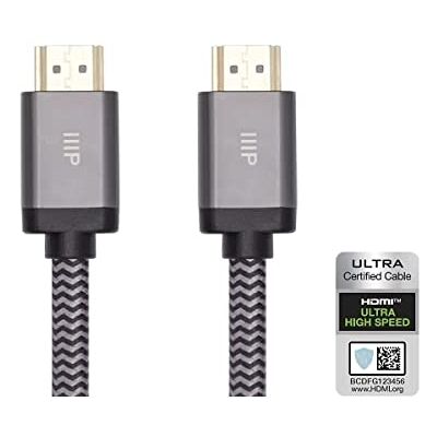 Monoprice 8K Ultra High Speed gevlochten HDMI-kabel HDMI 2.1, 8K @ 60Hz, 4K @ 120Hz, 48Gbit/s, HDR, VRR, CL2 wandmontage, 7,6 m, zwart Monoprice 8K Ultra High Speed gevlochten HDMI-kabel HDMI 2.1, 8K @ 60Hz, 4K @ 120Hz, 48Gbit/s, HDR, VRR, CL2 wandmontage, 7,6 m, zwart
