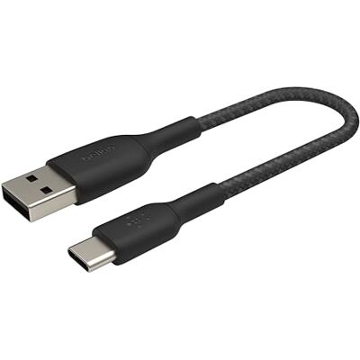 Belkin Gevlochten Boost Charge USB-C-kabel (USB-C/USB-A-kabel, USB Type-C-kabel voor Pixel, iPad Pro, Nintendo Switch en andere apparaten, zoals Samsung), 15 cm, zwart Belkin Gevlochten Boost Charge USB-C-kabel (USB-C/USB-A-kabel, USB Type-C-kabel voor Pixel, iPad Pro, Nintendo Switch en andere apparaten, zoals Samsung), 15 cm, zwart