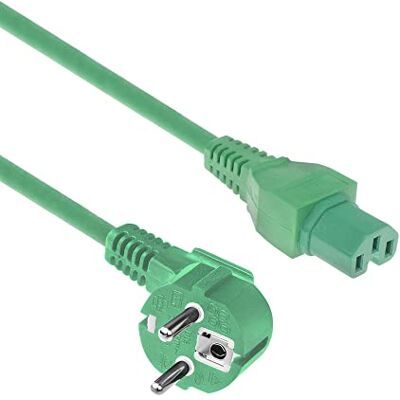 ACT Stroomkabel CEE7/7 naar C15, netsnoer 1 m CEE 7/7 (hoekgeaard cont) netsnoer naar C15-stekker groen AK5318 ACT Stroomkabel CEE7/7 naar C15, netsnoer 1 m CEE 7/7 (hoekgeaard cont) netsnoer naar C15-stekker groen AK5318