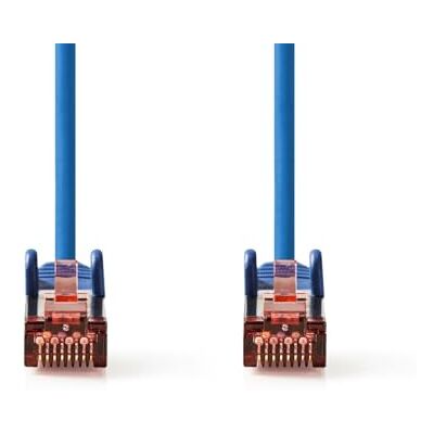 NEDIS Netwerkkabel categorie 6, RJ45-stekker, RJ45-stekker, S/FTP, 1,50 m, rond, LSZH, blauw, etiket NEDIS Netwerkkabel categorie 6, RJ45-stekker, RJ45-stekker, S/FTP, 1,50 m, rond, LSZH, blauw, etiket