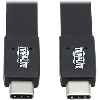TRIPP LITE Câble plat USB-C vers USB C, USB 3.1 Gen 2, 10 Gbit/s, indice 5A, compatible Thunderbolt 3, noir, 40,6 cm (U420-16N-G25AFL) TRIPP LITE Câble plat USB-C vers USB C, USB 3.1 Gen 2, 10 Gbit/s, indice 5A, compatible Thunderbolt 3, noir, 40,6 cm (U420-16N-G25AFL)