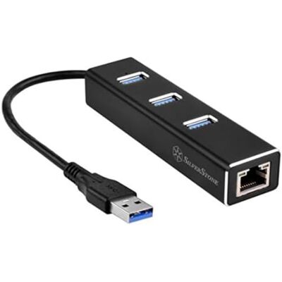 Silverstone SST-EP04 Gigabit Ethernet netwerkadapter 3 poorten USB 3.1 Gen 1 type A / RJ45, aluminium Silverstone SST-EP04 Gigabit Ethernet netwerkadapter 3 poorten USB 3.1 Gen 1 type A / RJ45, aluminium