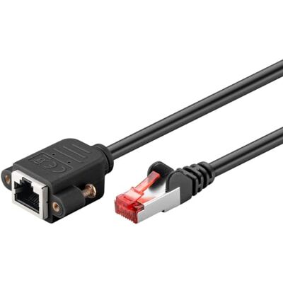 goobay 65636 CAT6 (CU) S/FTP (PiMF)/CAT 6 verlengkabel voor ethernetkabel/RJ45-stekker naar RJ45-stekker met montageflens/250 MHz/0,5 m, zwart goobay 65636 CAT6 (CU) S/FTP (PiMF)/CAT 6 verlengkabel voor ethernetkabel/RJ45-stekker naar RJ45-stekker met montageflens/250 MHz/0,5 m, zwart