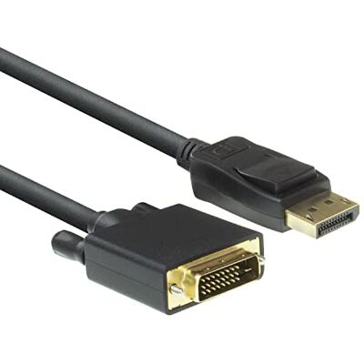 ACT DisplayPort naar DVI-kabel 1,8 m, Full HD 1080P, DP naar DVI-D (24 + 1 pin), adapterkabel, stekker op stekker, verguld, verbinding met DVI-monitor AC7505 ACT DisplayPort naar DVI-kabel 1,8 m, Full HD 1080P, DP naar DVI-D (24 + 1 pin), adapterkabel, stekker op stekker, verguld, verbinding met DVI-monitor AC7505