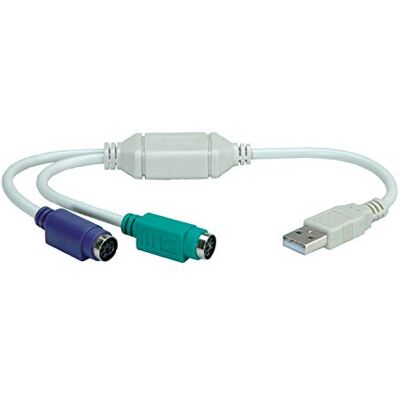 Value ROLINE USB – 2 x PS/2 converter – adapter voor kabel (USB A, 2 x PS/2) kleur: wit Value ROLINE USB – 2 x PS/2 converter – adapter voor kabel (USB A, 2 x PS/2) kleur: wit