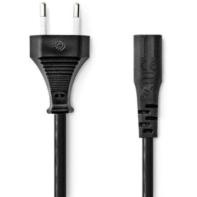 NEDIS Netsnoer Euro mannelijk IEC-320-C1 recht vernikkeld 2 m plat pvc zwart box NEDIS Netsnoer Euro mannelijk IEC-320-C1 recht vernikkeld 2 m plat pvc zwart box