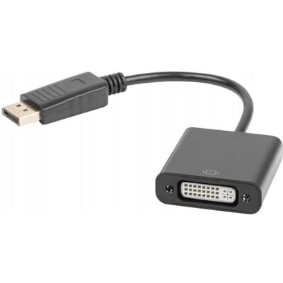 Lanberg AD 0007 BK DisplayPort Vesa-1.1a (19 pins) naar DVI-D (24 + 5 pins) F Dual Link Adapter met kabel, 10 cm zwart Lanberg AD 0007 BK DisplayPort Vesa-1.1a (19 pins) naar DVI-D (24 + 5 pins) F Dual Link Adapter met kabel, 10 cm zwart