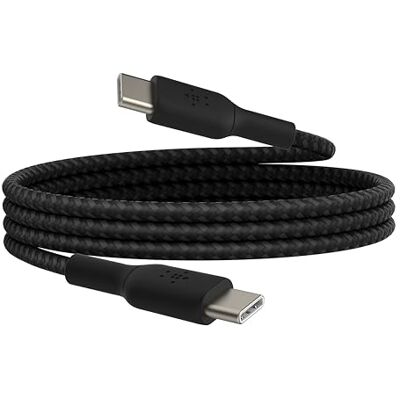 Belkin Gevlochten Boost Charge USB-C/USB-C kabel (USB-C snellaadkabel voor apparaten zoals Pixel, iPad Pro en andere apparaten, zoals Samsung: 1 m, zwart Belkin Gevlochten Boost Charge USB-C/USB-C kabel (USB-C snellaadkabel voor apparaten zoals Pixel, iPad Pro en andere apparaten, zoals Samsung: 1 m, zwart