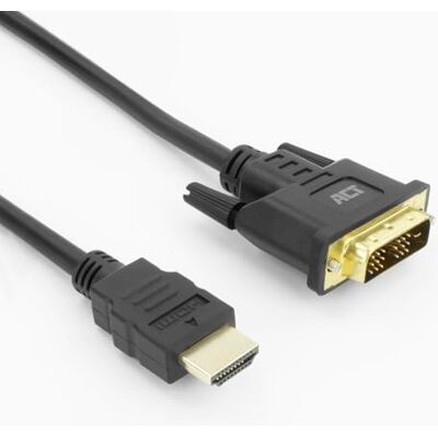 ACT HDMI naar DVI-kabel, 3 m, 4K @ 60Hz, bidirectionele DVI-adapter (DVI-D 18+1-pins) mannelijk naar mannelijk verguld, voor het aansluiten van een DVI-monitor AK3736 ACT HDMI naar DVI-kabel, 3 m, 4K @ 60Hz, bidirectionele DVI-adapter (DVI-D 18+1-pins) mannelijk naar mannelijk verguld, voor het aansluiten van een DVI-monitor AK3736