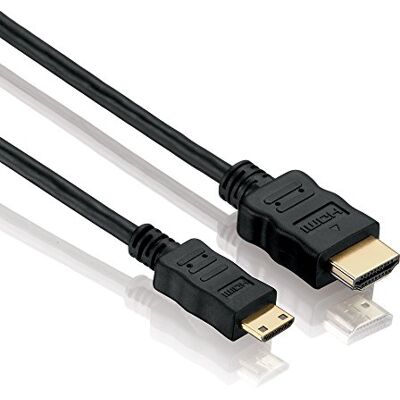 HDSupply x-hc050 xxxe High Speed Mini HDMI-kabel met ethernet, HDMI A-stekker (19-polig) naar HDMI C mannelijk afgeschermd (19 pin), 2-weg, 0,5 vergulde contacten, goud, zwart HDSupply x-hc050 xxxe High Speed Mini HDMI-kabel met ethernet, HDMI A-stekker (19-polig) naar HDMI C mannelijk afgeschermd (19 pin), 2-weg, 0,5 vergulde contacten, goud, zwart