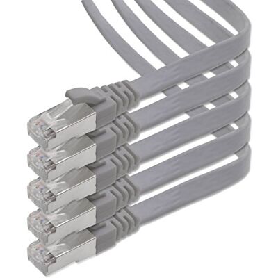 1aTTack.de 2 m grijs 5 stuks CAT.7 Gigabit Ethernet LAN-kabel (RJ45) netwerkkabel ruwe kabel (10 Gbit/s) installatiekabel plat dun compatibel met Cat.5 Cat.5e Cat.6 1aTTack.de 2 m grijs 5 stuks CAT.7 Gigabit Ethernet LAN-kabel (RJ45) netwerkkabel ruwe kabel (10 Gbit/s) installatiekabel plat dun compatibel met Cat.5 Cat.5e Cat.6