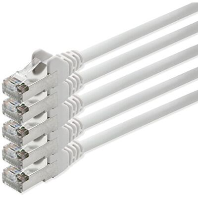 1aTTack.de UTP CAT5 netwerkkabel met 2 x RJ45-stekkers, wit, 5 stuks 10 m 1aTTack.de UTP CAT5 netwerkkabel met 2 x RJ45-stekkers, wit, 5 stuks 10 m