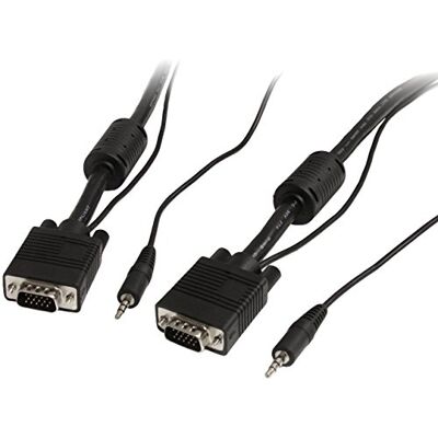 StarTech .com Coaxkabel voor VGA-monitor, 5 m, hoge resolutie, met HD15 M/M Audio (MXTHQMM5MA) StarTech .com Coaxkabel voor VGA-monitor, 5 m, hoge resolutie, met HD15 M/M Audio (MXTHQMM5MA)