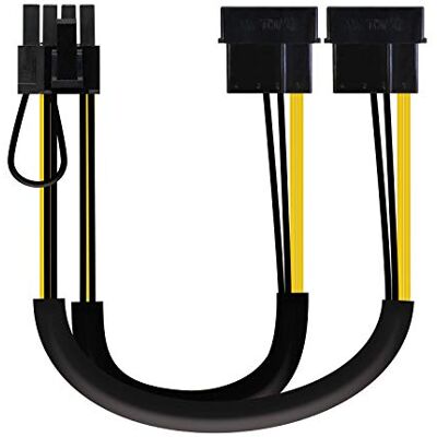 NANOCABLE Nano Cable 10.19.1201 Stroomkabel voor grafische kaart, 2 x Molex naar PCI-E, 20 cm NANOCABLE Nano Cable 10.19.1201 Stroomkabel voor grafische kaart, 2 x Molex naar PCI-E, 20 cm