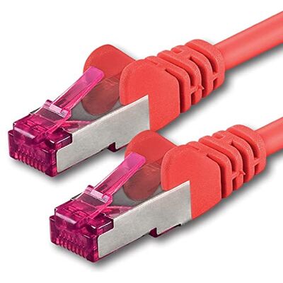 1aTTack.de 0,5 m rood 1 stuk netwerkkabel CAT6a (10Gb/s) S-FTP CAT 6a Lanka kabel GHMT PIMF 500MHz Cat5 Cat5e Cat6 Cat6a Cat7 voor switch, router, modem, internet 1aTTack.de 0,5 m rood 1 stuk netwerkkabel CAT6a (10Gb/s) S-FTP CAT 6a Lanka kabel GHMT PIMF 500MHz Cat5 Cat5e Cat6 Cat6a Cat7 voor switch, router, modem, internet