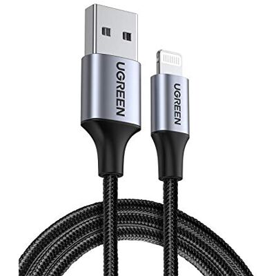 UGREEN Cable Lightning to USB 2.4A US199, 1m (Black) UGREEN Cable Lightning to USB 2.4A US199, 1m (Black)