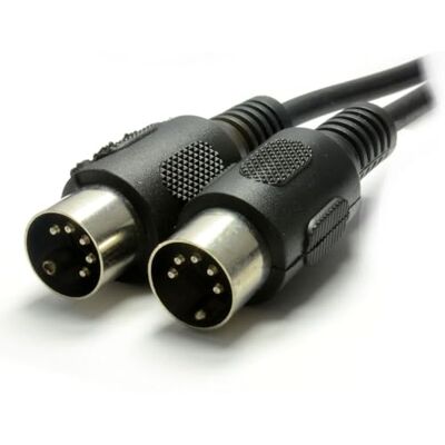 kenable MIDI-kabel 5-polige DIN stekker naar 5-polige DIN stekker, 2 m, zwart, voor toetsenborden, synthesizers en drumcomputers kenable MIDI-kabel 5-polige DIN stekker naar 5-polige DIN stekker, 2 m, zwart, voor toetsenborden, synthesizers en drumcomputers