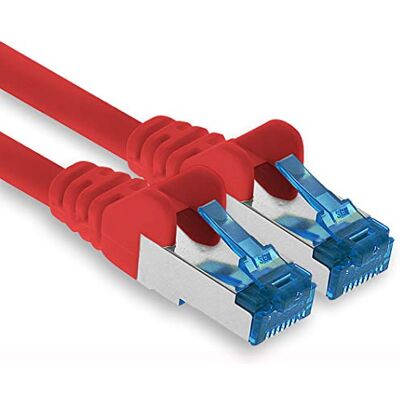 1aTTack.de Patchkabel, 0,25 m, ethernet, netwerk, LAN-kabel CAT6a (voor gigabit-netwerken, routers, switches, modems met RJ45-ingang rood) 1aTTack.de Patchkabel, 0,25 m, ethernet, netwerk, LAN-kabel CAT6a (voor gigabit-netwerken, routers, switches, modems met RJ45-ingang rood)
