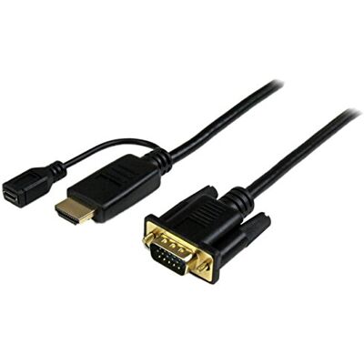 StarTech .com HDMI naar VGA adapterkabel, 3 m, actieve HDMI naar HD15, M/M, 1920x1200/1080p, zwart (HD2VGAMM10) StarTech .com HDMI naar VGA adapterkabel, 3 m, actieve HDMI naar HD15, M/M, 1920x1200/1080p, zwart (HD2VGAMM10)