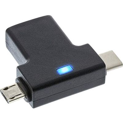 InLine 35804 USB 3.1/2.0 OTG T-adapter, USB type C-stekker of Micro USB naar A-bus InLine 35804 USB 3.1/2.0 OTG T-adapter, USB type C-stekker of Micro USB naar A-bus