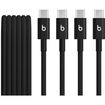 Beats USB-C naar USB-C geweven kabels, 2 stuks, snel opladen, duurzaam/knoopvrij, oplader compatibel met Apple- en Android-apparaten (1,5 m) intens zwart Beats USB-C naar USB-C geweven kabels, 2 stuks, snel opladen, duurzaam/knoopvrij, oplader compatibel met Apple- en Android-apparaten (1,5 m) intens zwart