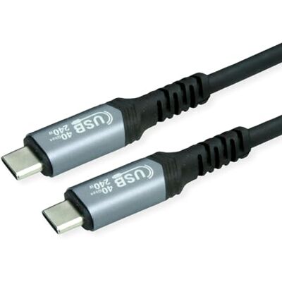 Value USB4 Gen3x2 C–C kabel M/ST 40 Gbit/s, 240 W, zwart, 0,8 m Value USB4 Gen3x2 C–C kabel M/ST 40 Gbit/s, 240 W, zwart, 0,8 m