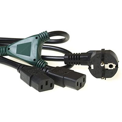 ACT AK5050 Y-netwerkkabel, 1 x Schuko CEE 7/7 naar 2 x C13 netsnoer 1 m ACT AK5050 Y-netwerkkabel, 1 x Schuko CEE 7/7 naar 2 x C13 netsnoer 1 m