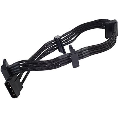 Silverstone SST-PP07-BTSB 30 cm Molex naar 4 x SATA verlengkabel, zwart Silverstone SST-PP07-BTSB 30 cm Molex naar 4 x SATA verlengkabel, zwart