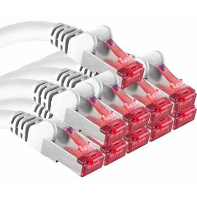 1aTTack.de Cat6 netwerkkabel 10 x 1 m CAT6 SFTP afscherming patchkabel CAT.6 RJ45 Ethernet kabel DSL LAN router switch modem patchpaneel wit 10 stuks 1aTTack.de Cat6 netwerkkabel 10 x 1 m CAT6 SFTP afscherming patchkabel CAT.6 RJ45 Ethernet kabel DSL LAN router switch modem patchpaneel wit 10 stuks