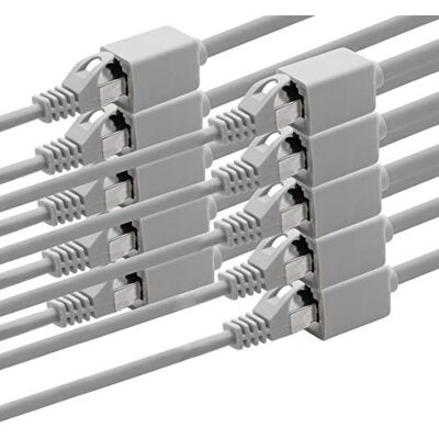 1aTTack.de 618371 CAT7 verlengadapter Cat.7-2m Ethernet kabel Lanka kabel netwerkkabel 10Gbps ruwe kabel met stekker (RJ45) Cat6a 10 stuks grijs 1aTTack.de 618371 CAT7 verlengadapter Cat.7-2m Ethernet kabel Lanka kabel netwerkkabel 10Gbps ruwe kabel met stekker (RJ45) Cat6a 10 stuks grijs