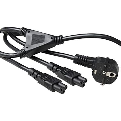 ACT AK5208 Voedingskabel 3-polig 1,80 m CEE7/7 netsnoer + 2 x C5 netwerkkabel, type F netsnoer voor laptoplader ACT AK5208 Voedingskabel 3-polig 1,80 m CEE7/7 netsnoer + 2 x C5 netwerkkabel, type F netsnoer voor laptoplader