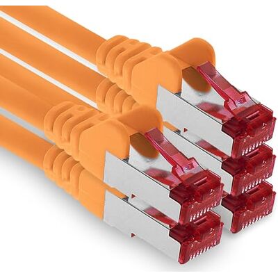 1aTTack.de Netwerkkabel Cat 6-1m oranje 5 stuks Ethernetkabel Lankabel Cat6 Sftp Patchkabel Set 1000 Mbit s 1aTTack.de Netwerkkabel Cat 6-1m oranje 5 stuks Ethernetkabel Lankabel Cat6 Sftp Patchkabel Set 1000 Mbit s