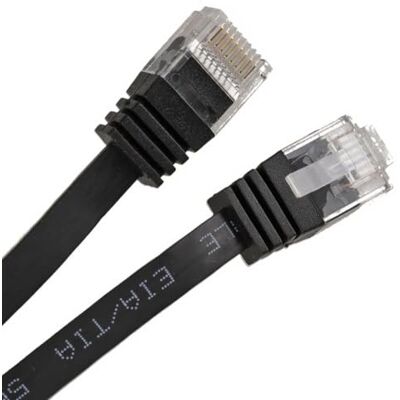 kenable Platte CAT6 Ethernet netwerkkabel Gigabit RJ45 Laag Profiel voor onder vloerbedekking, 2 m, zwart kenable Platte CAT6 Ethernet netwerkkabel Gigabit RJ45 Laag Profiel voor onder vloerbedekking, 2 m, zwart