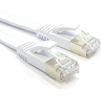 kenable Plat, CAT6A S/STP, afgeschermd, 500 MHz, Ethernet-LAN-kabel, RJ45, 0,5 m, wit kenable Plat, CAT6A S/STP, afgeschermd, 500 MHz, Ethernet-LAN-kabel, RJ45, 0,5 m, wit