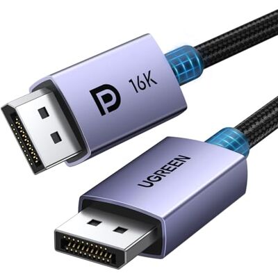 UGREEN DisplayPort 2.1 kabel DP 2.0 kabel DP naar DP ondersteunt 16K 30 Hz 8K 60 Hz 4K 240 Hz 80 Gbps HDR HDCP DisplayPort 2.1 kabel compatibel met gaming-monitor (1 m) UGREEN DisplayPort 2.1 kabel DP 2.0 kabel DP naar DP ondersteunt 16K 30 Hz 8K 60 Hz 4K 240 Hz 80 Gbps HDR HDCP DisplayPort 2.1 kabel compatibel met gaming-monitor (1 m)