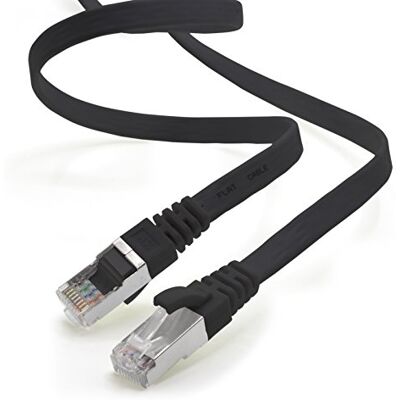 1aTTack.de 10 m zwart 1 stuk platte kabel CAT.7 Gigabit Ethernet LAN (RJ45) netwerkkabel ruwe kabel (10 Gbit/s) platte installatiekabel dun compatibel met Cat.5 Cat.5e Cat.6 1aTTack.de 10 m zwart 1 stuk platte kabel CAT.7 Gigabit Ethernet LAN (RJ45) netwerkkabel ruwe kabel (10 Gbit/s) platte installatiekabel dun compatibel met Cat.5 Cat.5e Cat.6