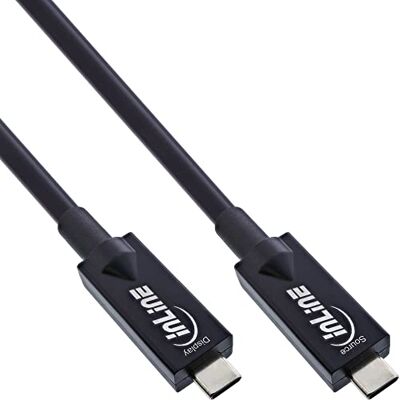InLine ® USB 3.2 Gen.2 AOC-kabel, USB Type-C-connector, zwart, 10 m InLine ® USB 3.2 Gen.2 AOC-kabel, USB Type-C-connector, zwart, 10 m