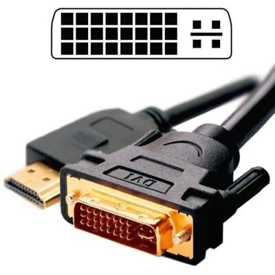 KALEA-INFORMATIQUE DVI Male (DVI-I Dual Link 24+5) naar HDMI Male kabel (19 punten). Kabellengte 1,8 m KALEA-INFORMATIQUE DVI Male (DVI-I Dual Link 24+5) naar HDMI Male kabel (19 punten). Kabellengte 1,8 m