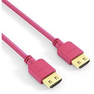 PureLink PI0505-015 High Speed HDMI verbindingskabel (4K Ultra HD (2160p), Ethernet, 18Gbps), HDMI-A stekker naar HDMI-A stekker, halogeenvrij, ultravlak, 1,50 m, magenta. PureLink PI0505-015 High Speed HDMI verbindingskabel (4K Ultra HD (2160p), Ethernet, 18Gbps), HDMI-A stekker naar HDMI-A stekker, halogeenvrij, ultravlak, 1,50 m, magenta.