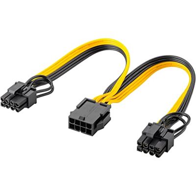 goobay 60.000 8-pins vrouwelijk naar dubbel 6 + 2 connectoren voor PCIe/aansluiting van 6-pins en 8-polige grafische kaarten, PCI Express grafische kaarten, geel en zwart goobay 60.000 8-pins vrouwelijk naar dubbel 6 + 2 connectoren voor PCIe/aansluiting van 6-pins en 8-polige grafische kaarten, PCI Express grafische kaarten, geel en zwart