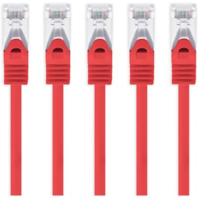 1aTTack.de 0,5 m rood 5 stuks CAT.7 netwerkkabel Sftp patchkabel (ruwe kabel) (SET) 10000 Mbit/s 500 MHz gemonteerd met 2 RJ45 Cat6a-stekkers 1aTTack.de 0,5 m rood 5 stuks CAT.7 netwerkkabel Sftp patchkabel (ruwe kabel) (SET) 10000 Mbit/s 500 MHz gemonteerd met 2 RJ45 Cat6a-stekkers