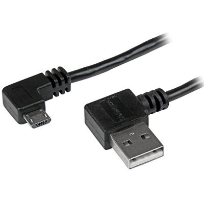 StarTech . com 2 m USB A naar Micro B kabel met rechtshoekige connectoren Micro USB-kabel M/M zwart (USB2AUB2RA2M) StarTech . com 2 m USB A naar Micro B kabel met rechtshoekige connectoren Micro USB-kabel M/M zwart (USB2AUB2RA2M)